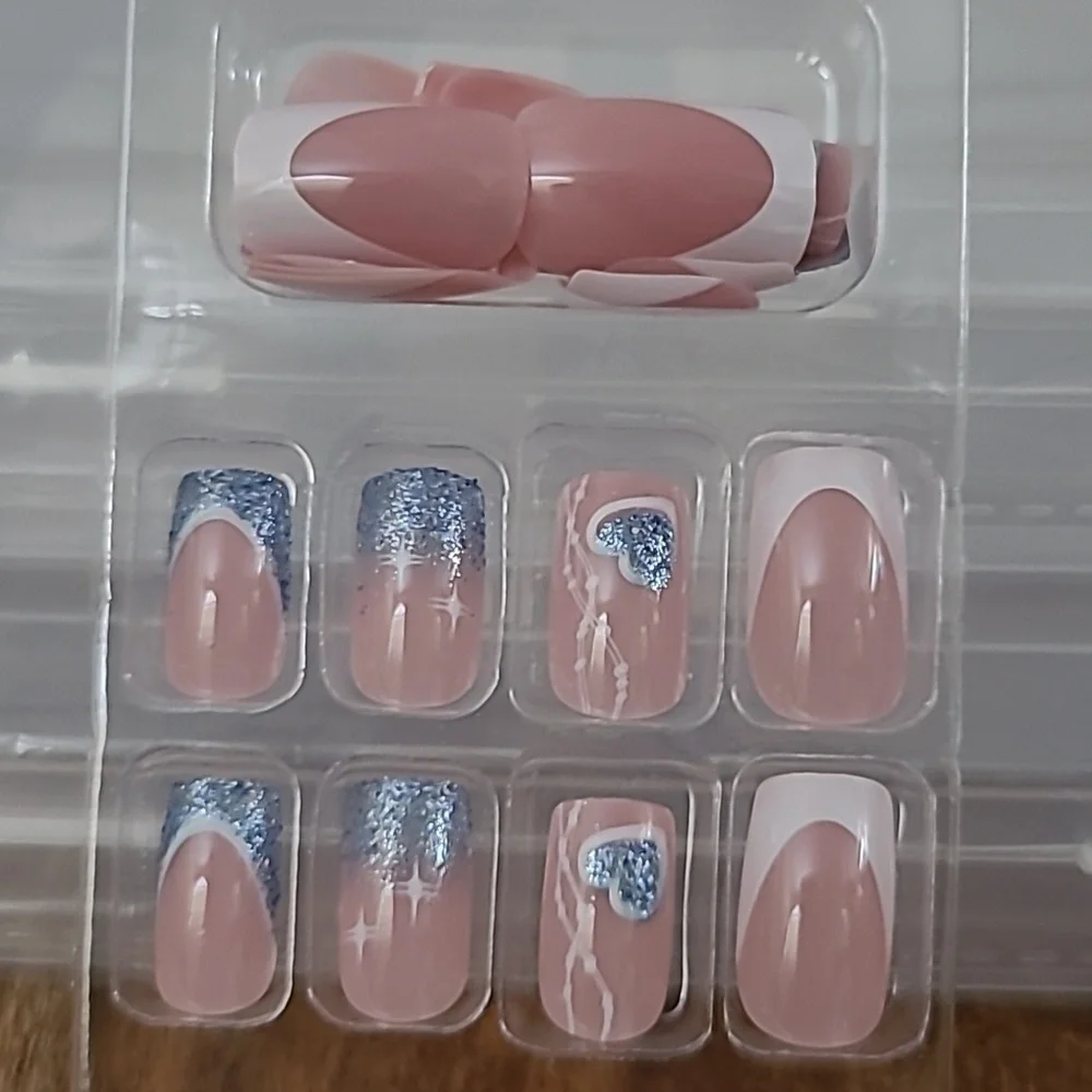 2/$16 Heart French Manicure Press On Nails